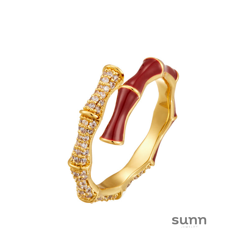 Alyssia Ancara Red Bamboo Ring [7JIDLE56]