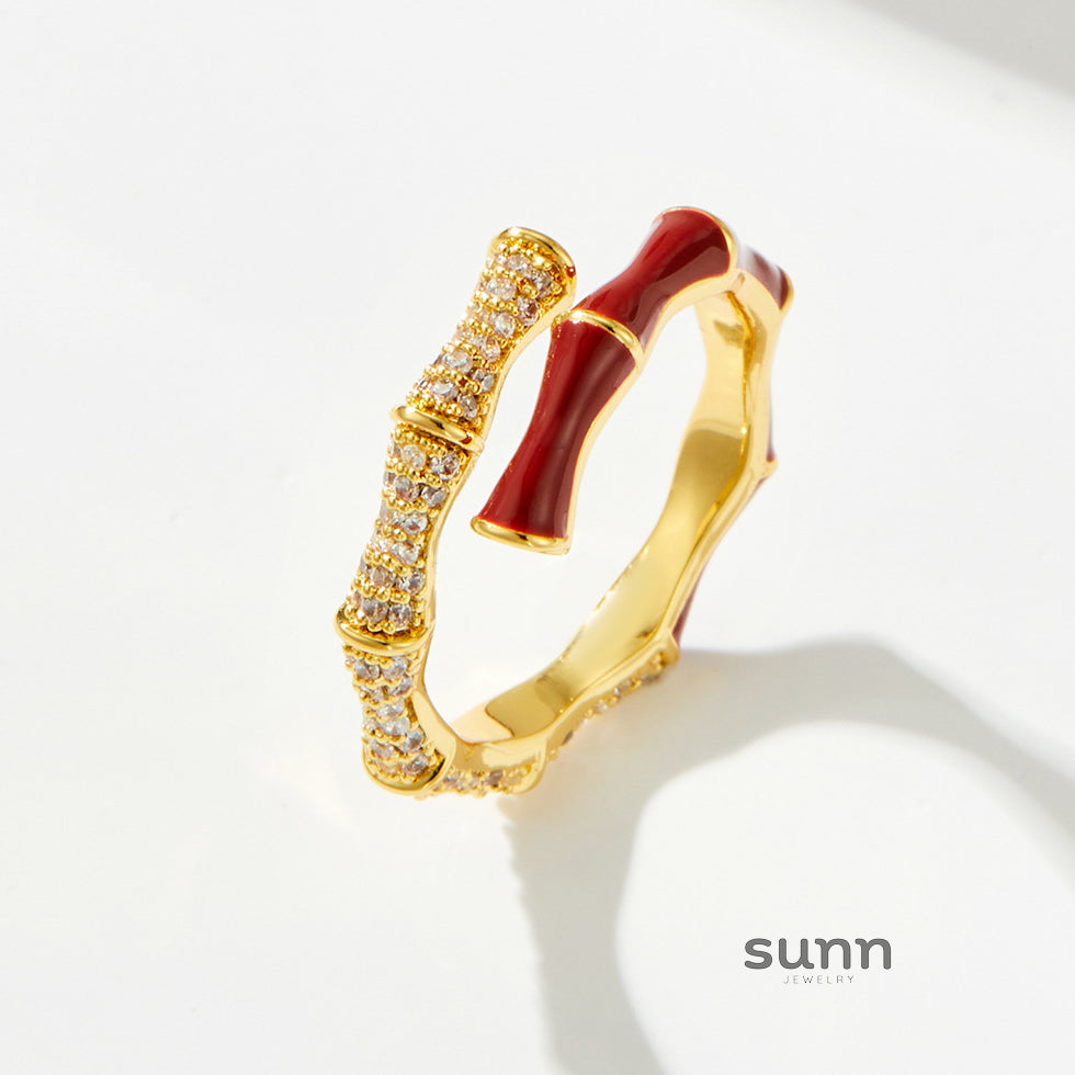 Alyssia Ancara Red Bamboo Ring [5KZU7GJT]