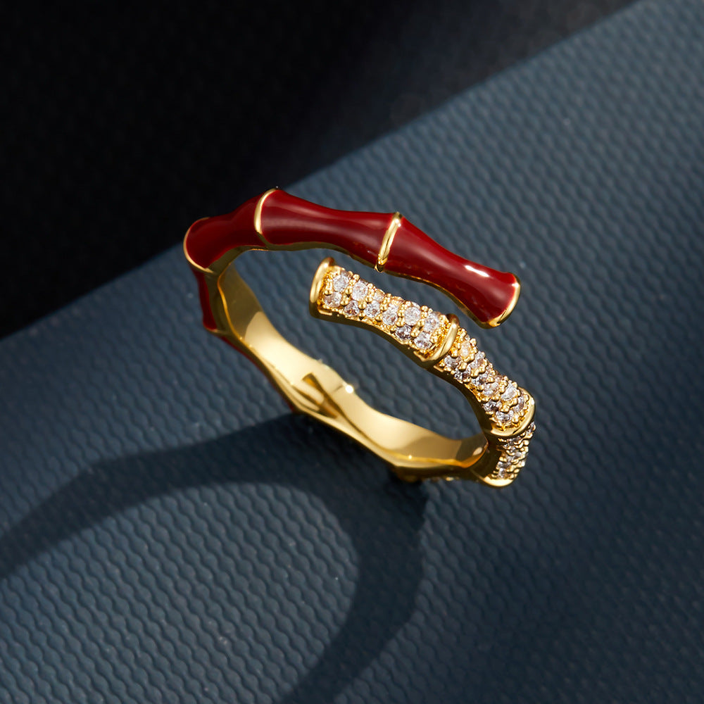 Alyssia Ancara Red Bamboo Ring [56NXEA4M]