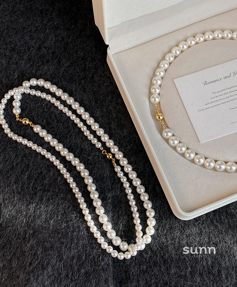 Alyza Layered Pearl Necklace [V1ILBL91]