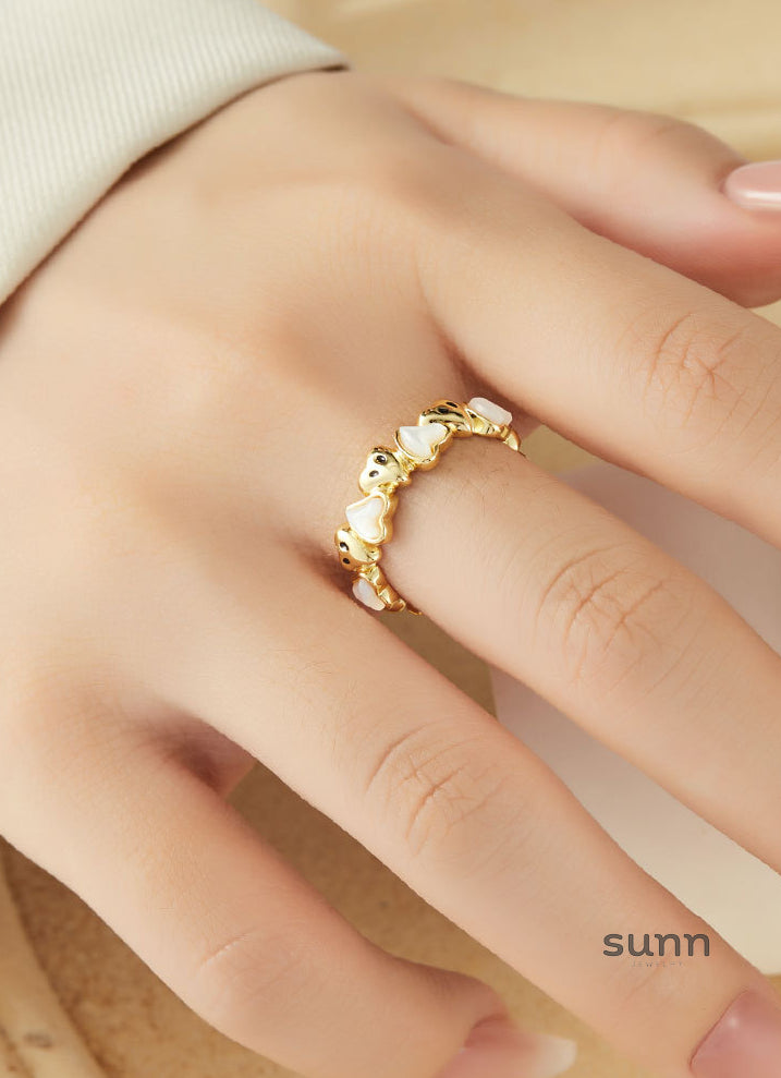 Amada Heart Shell Open Ring [YU9PIRC6]