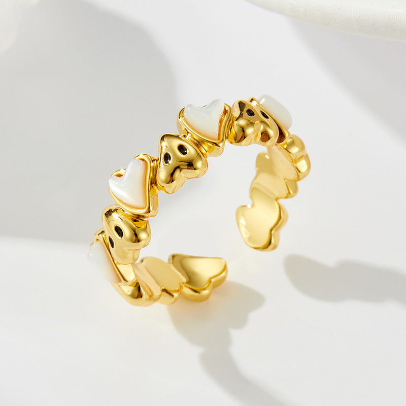 Amada Heart Shell Open Ring [IRLQNACD]