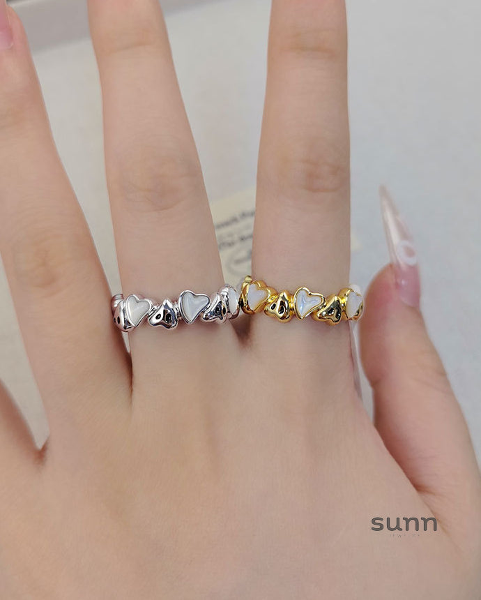Amada Heart Shell Open Ring [R0D9R0IQ]
