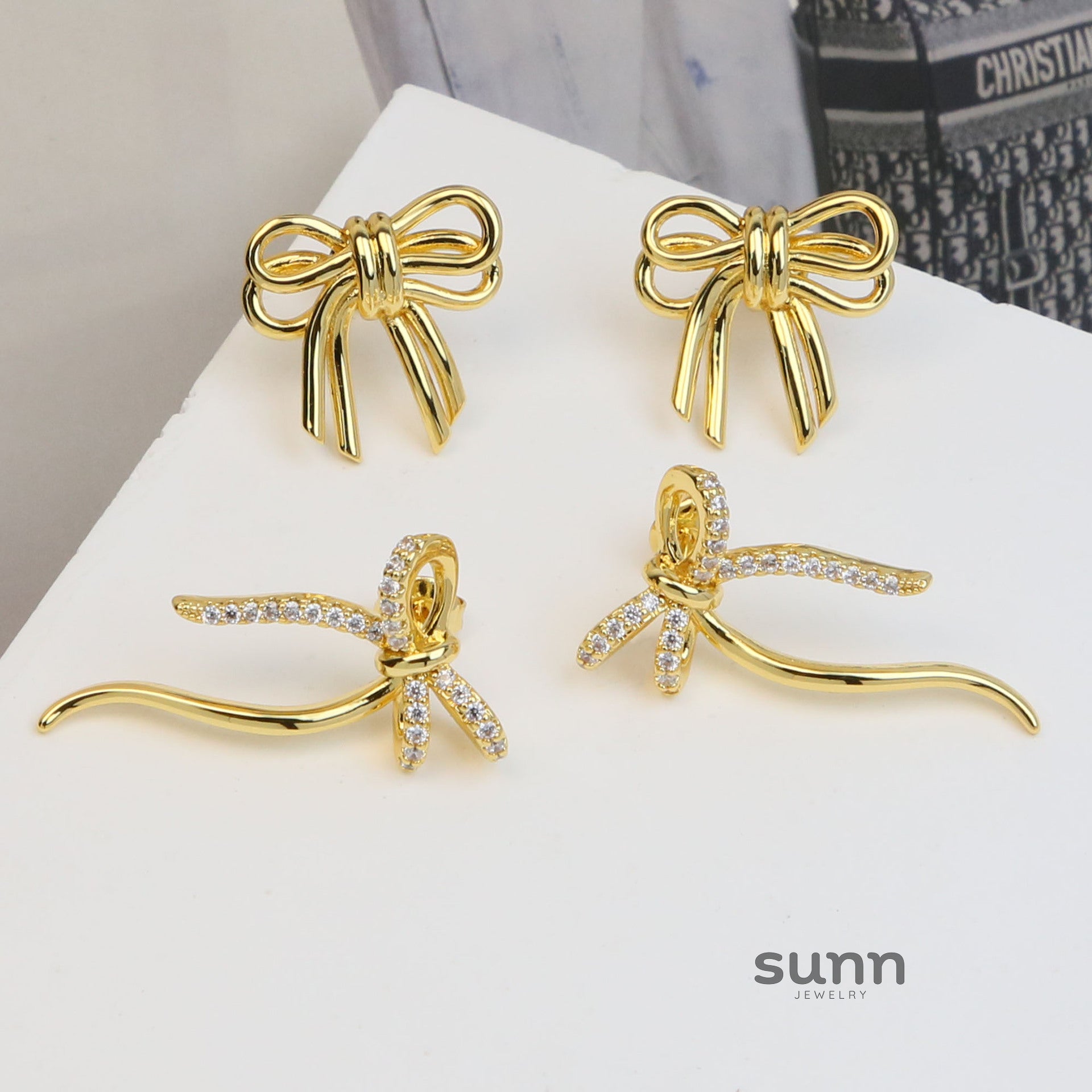 Amaia Rhinestone Bow Earrings [VZN7Z7I8]