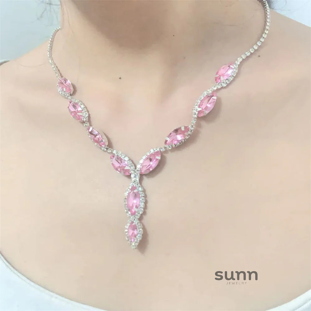Amaiyah Pink Sparkle Tassel Necklace