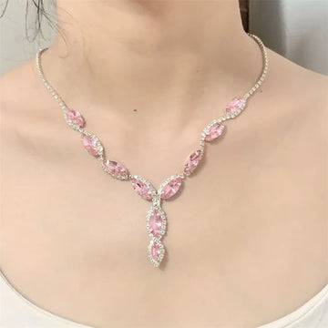 Amaiyah Pink Sparkle Tassel Necklace