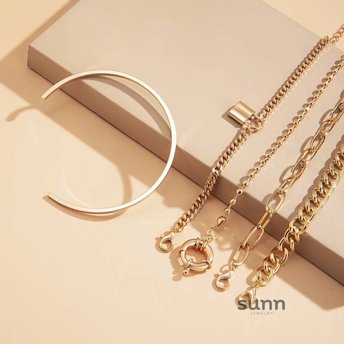 Amaiyah Punk Layered Bracelets Set