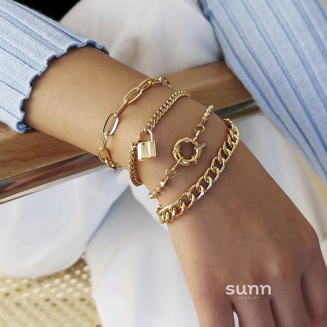 Amaiyah Punk Layered Bracelets Set