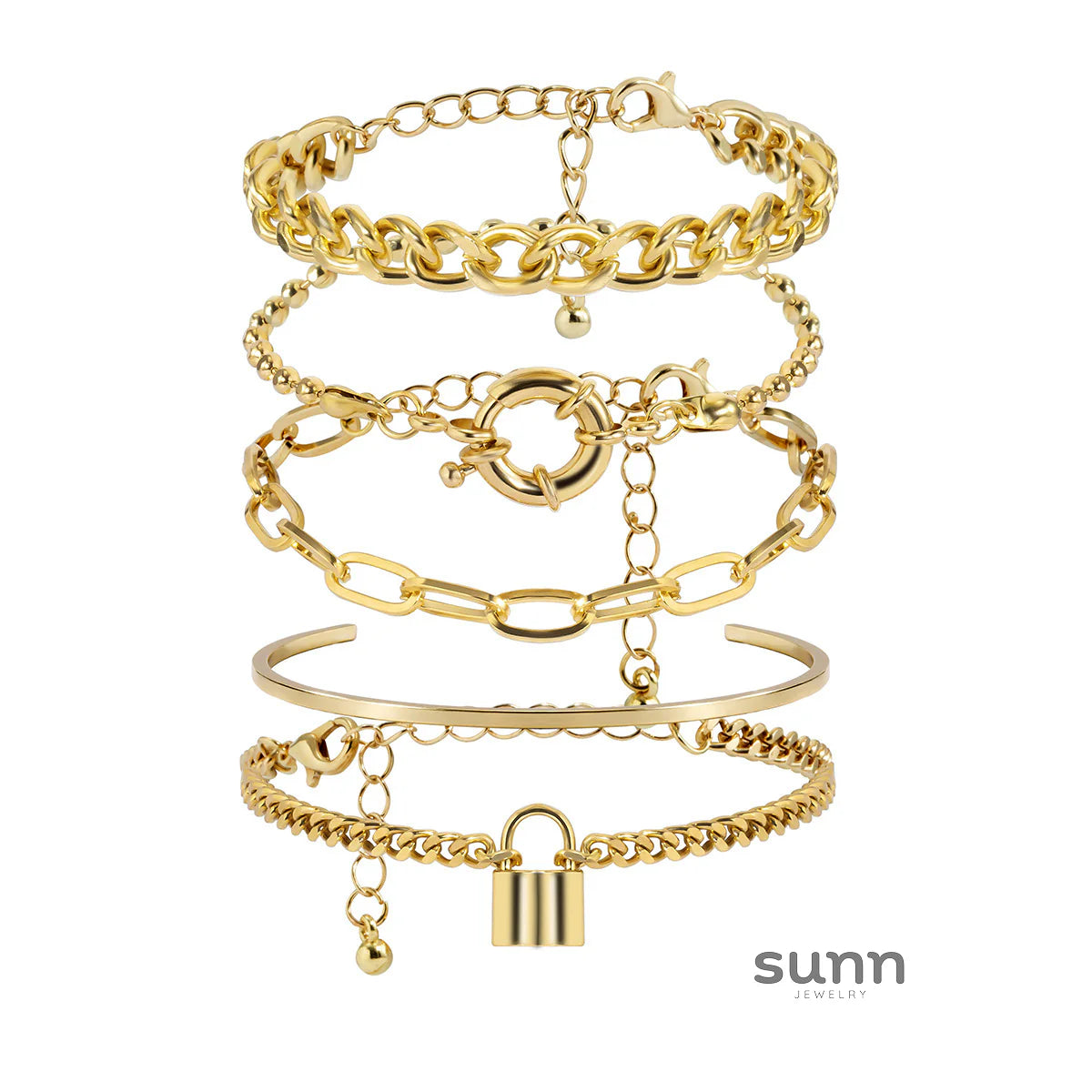 Amaiyah Punk Layered Bracelets Set