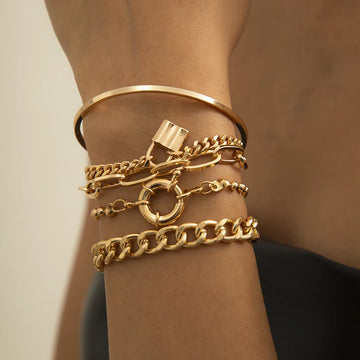 Amaiyah Punk Layered Bracelets Set