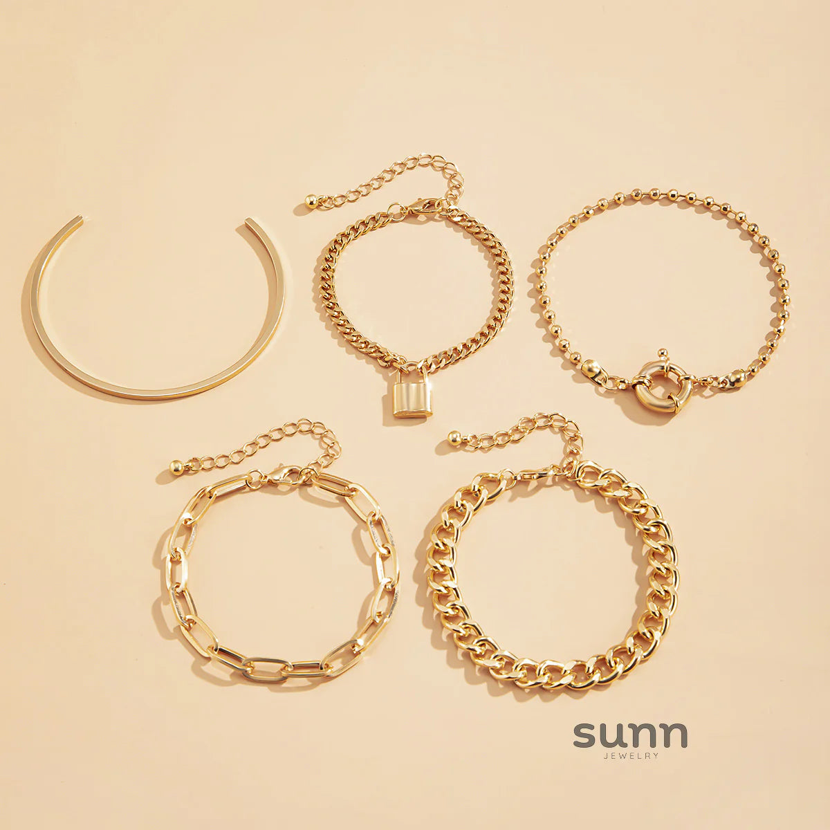 Amaiyah Punk Layered Bracelets Set