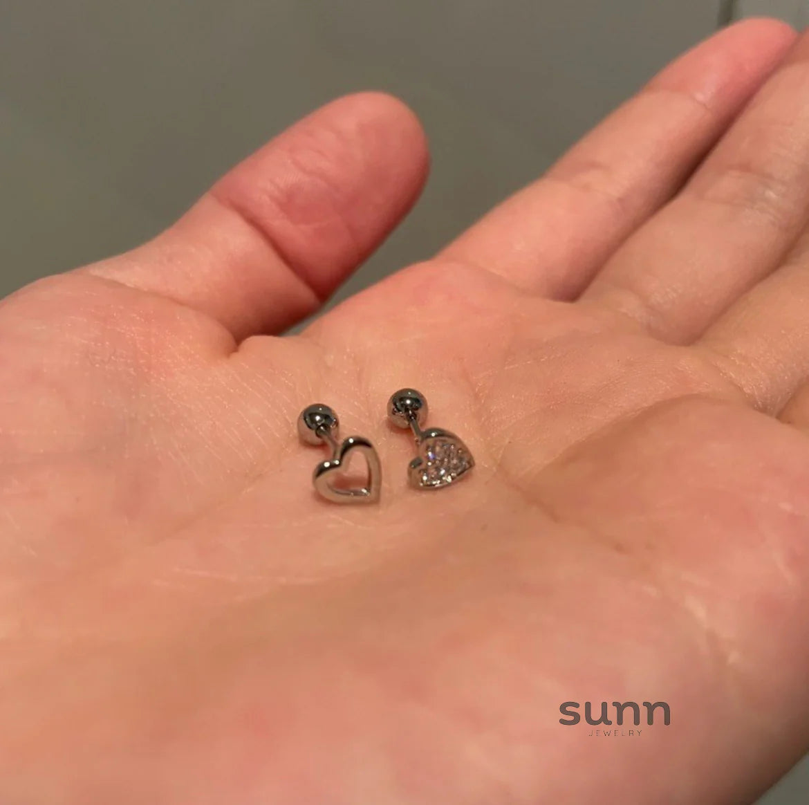 Amalia Asymmetric Heart Stud Earrings