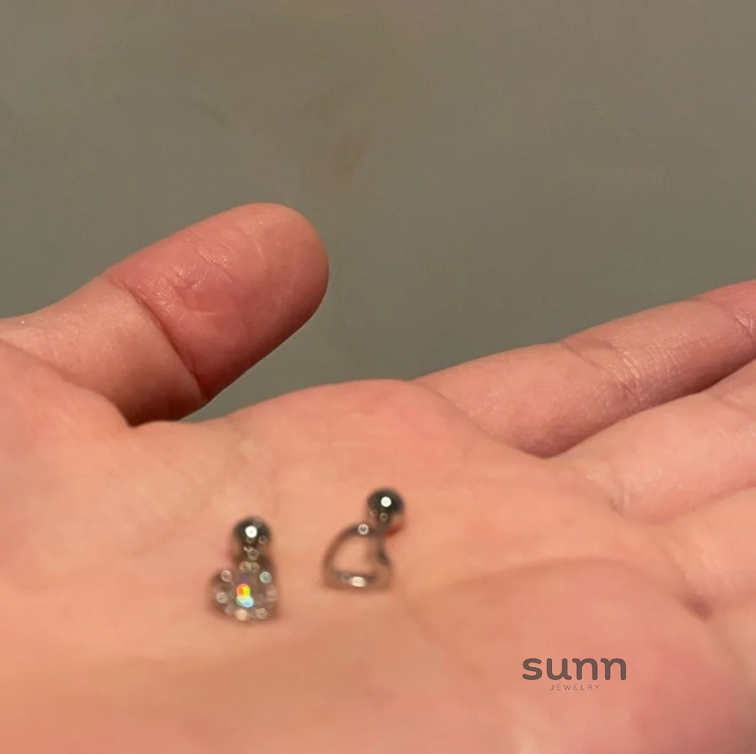 Amalia Asymmetric Heart Stud Earrings