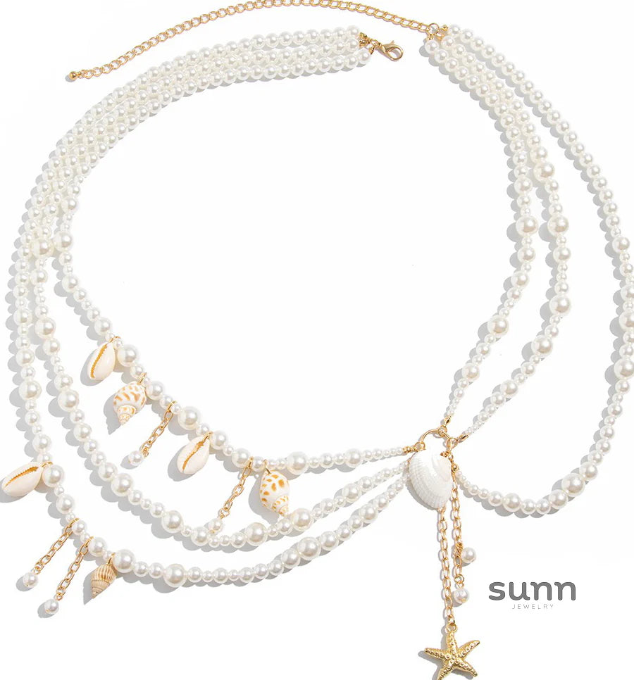 Amalia Seashell Pearl Body Chain
