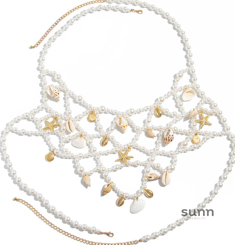 Amalia Seashell Pearl Body Chain
