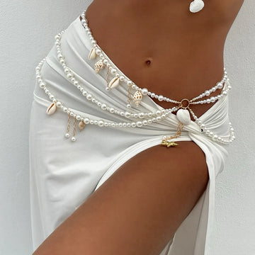 Amalia Seashell Pearl Body Chain