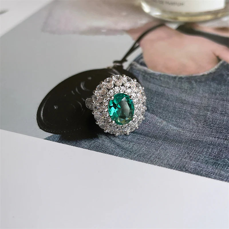 Amanda Ethereal Green Ring