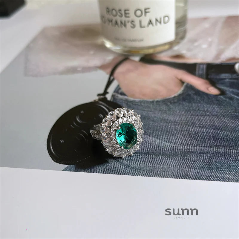 Amanda Ethereal Green Ring