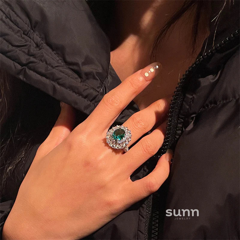 Amanda Ethereal Green Ring