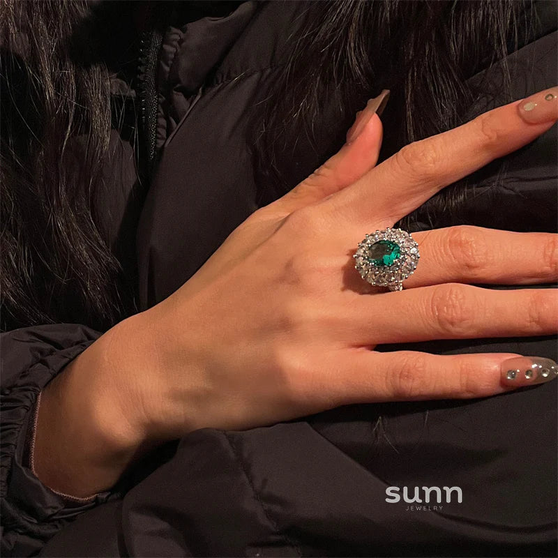 Amanda Ethereal Green Ring
