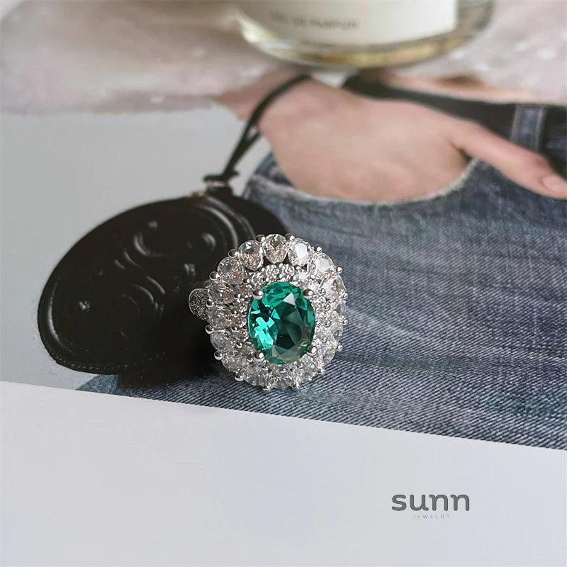 Amanda Ethereal Green Ring
