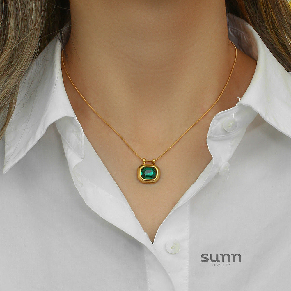 Amanda Gold Zircon Necklace [28MQHO2O]