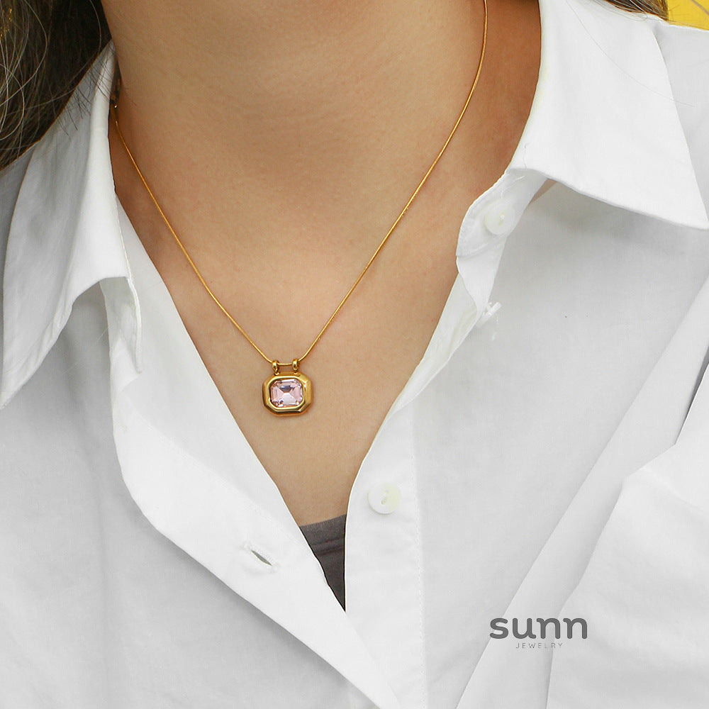 Amanda Gold Zircon Necklace [8E2ZTS4J]