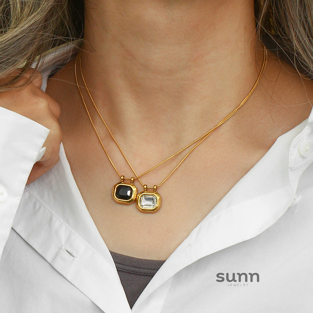 Amanda Gold Zircon Necklace [CA34MQPP]