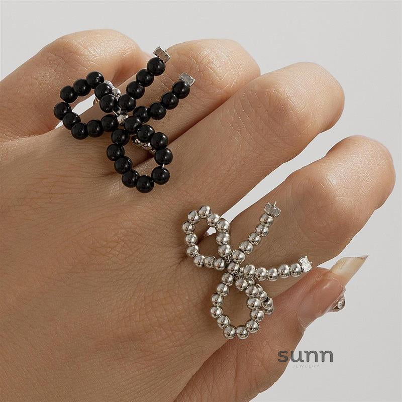 Amanda Pearl Bow Ring Set [VCPOEDOS]