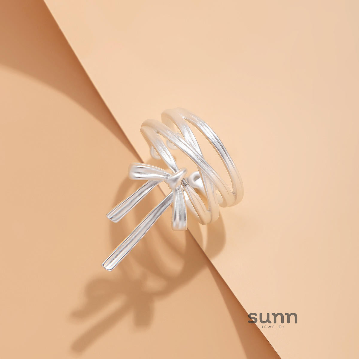 Amanda Pearl Bow Ring Set [74I2M6MM]