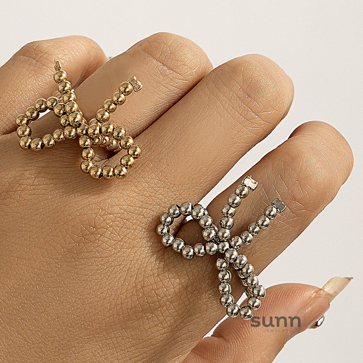 Amanda Pearl Bow Ring Set [3RMULZFC]