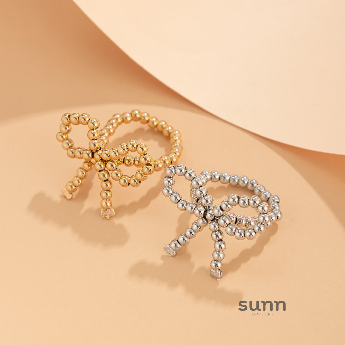 Amanda Pearl Bow Ring Set [XEII7UCZ]