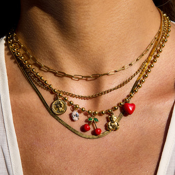 Amarachi Layered Cherry Zircon Necklace [G79MOSI7]