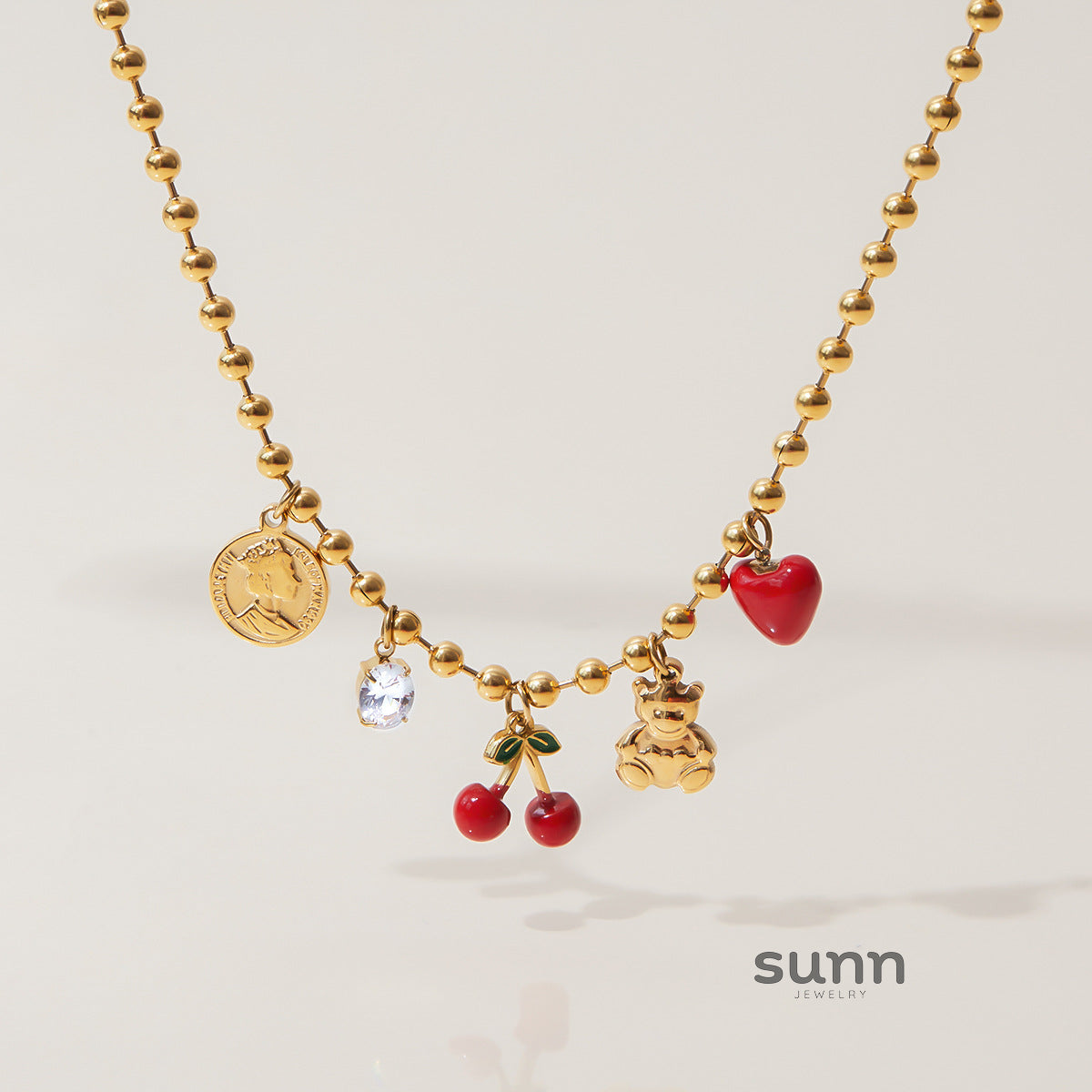 Amarachi Layered Cherry Zircon Necklace [AE6K4H3C]