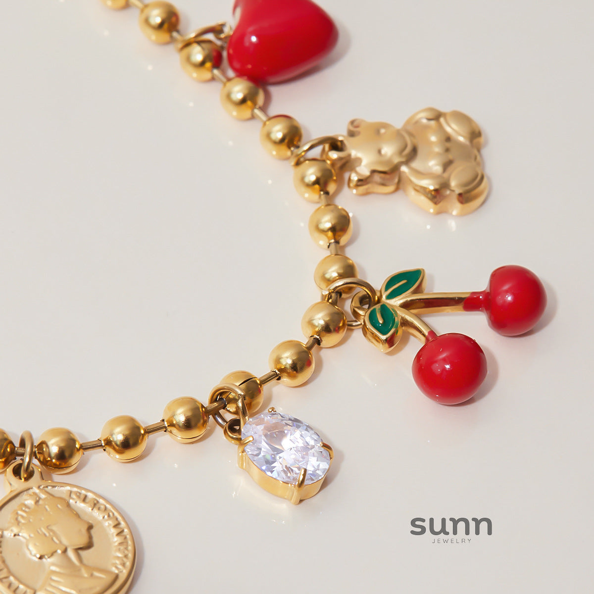 Amarachi Layered Cherry Zircon Necklace [V2SL8EN3]