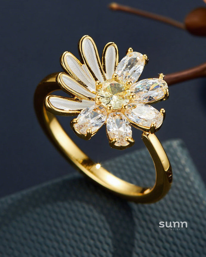 Amarah Dainty Daisy Ring [YGLUO54B]