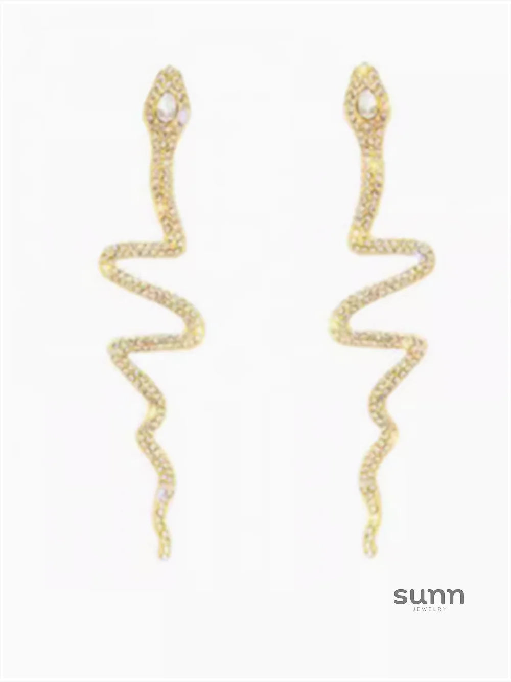 Amariah Rhinestone Snake Dangle Earrings