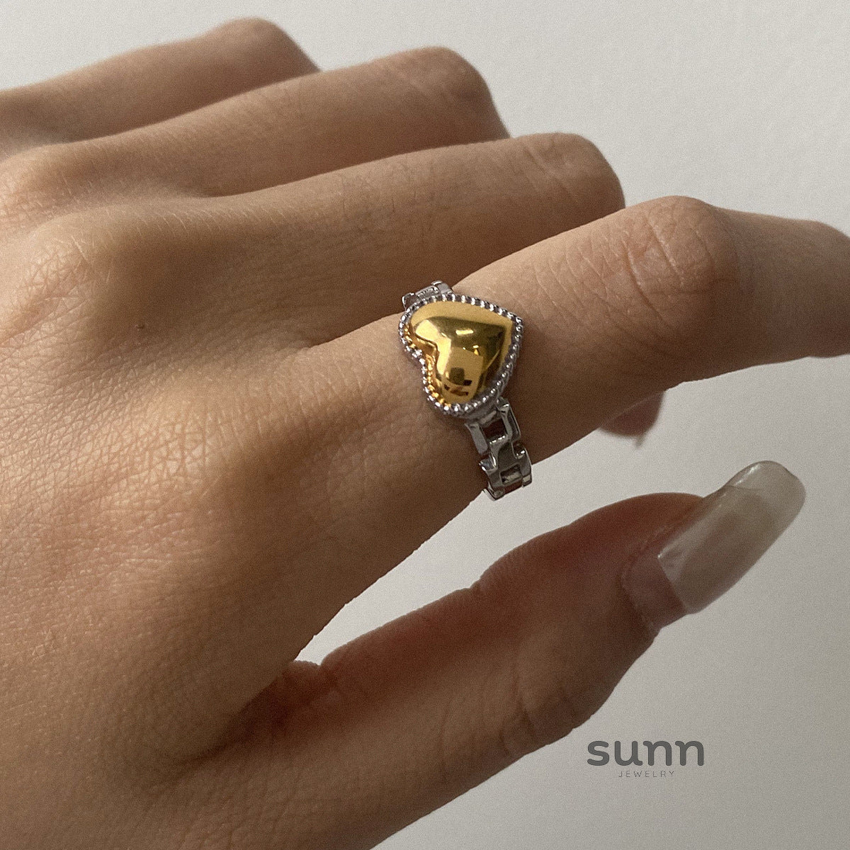 Amariyah Stainless Steel Heart Ring [O9FEUXJ8]