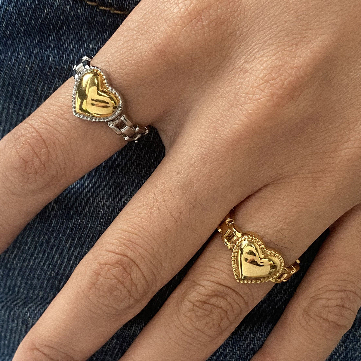 Amariyah Stainless Steel Heart Ring [G6QDAOK7]