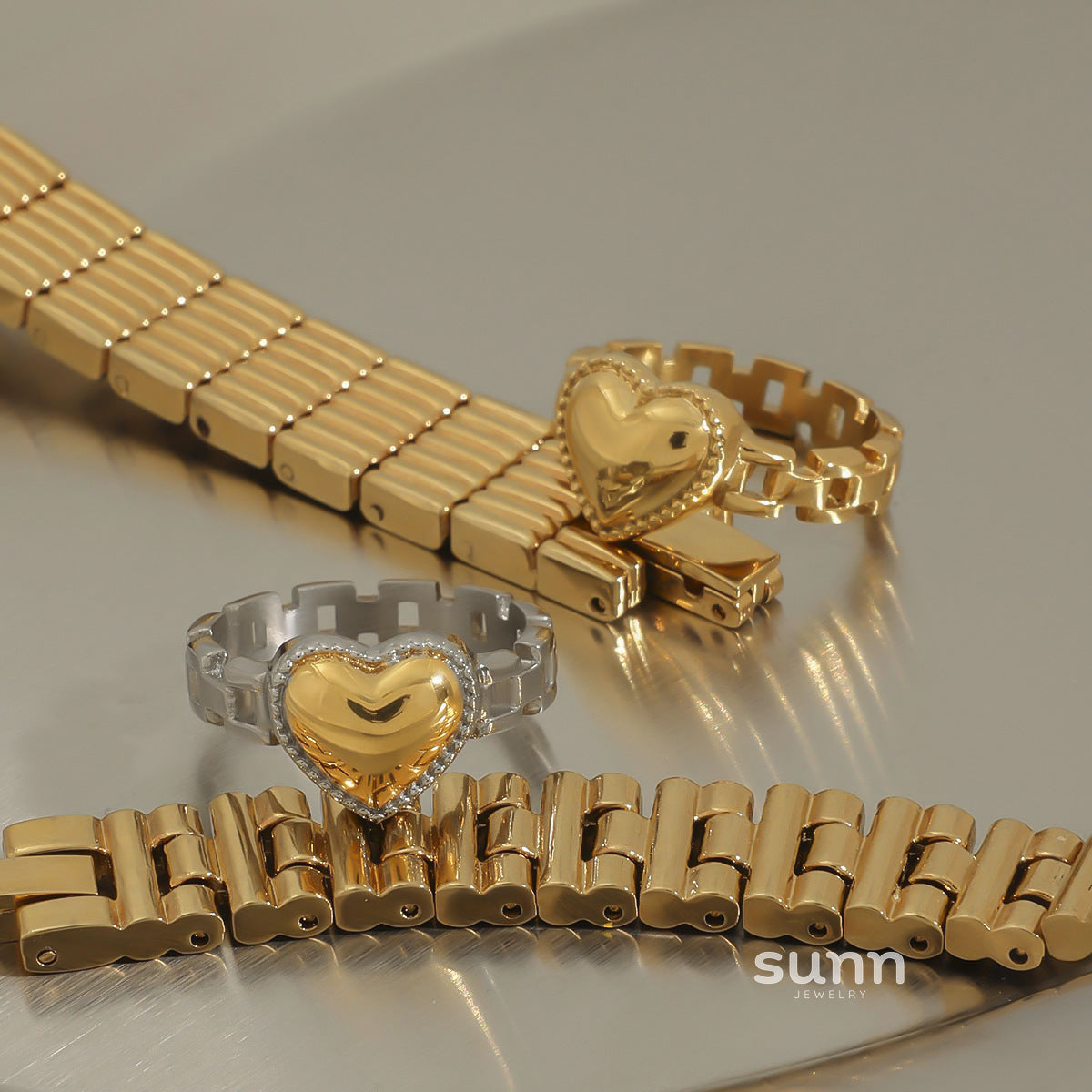 Amariyah Stainless Steel Heart Ring [ADFPL2VA]