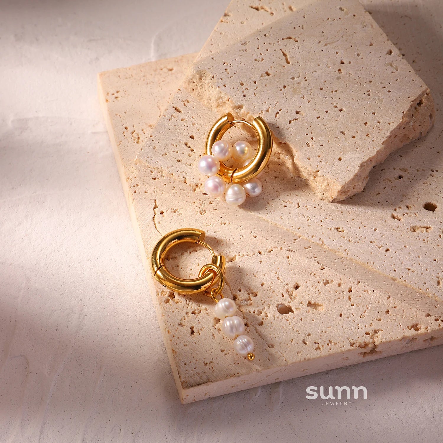 Amaryah Asymmetric Pearl Earrings
