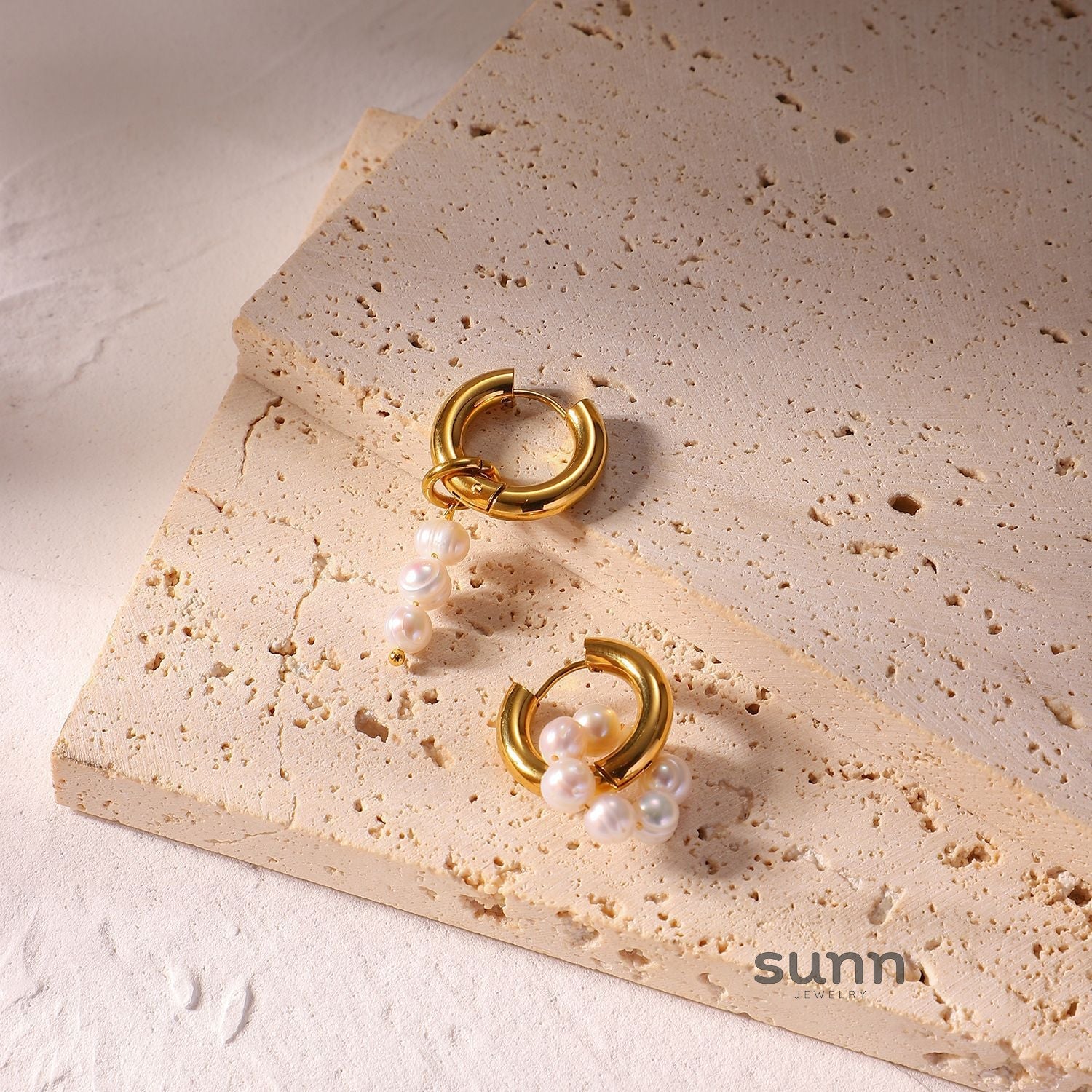 Amaryah Asymmetric Pearl Earrings
