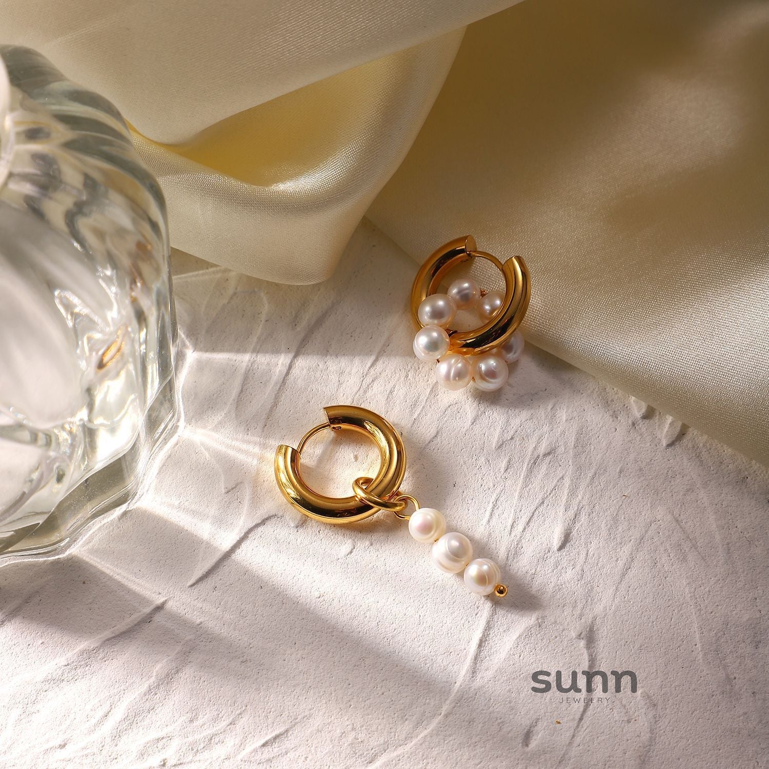 Amaryah Asymmetric Pearl Earrings