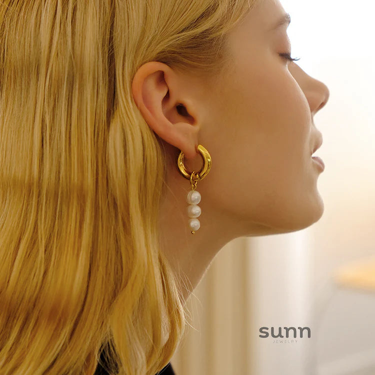 Amaryah Asymmetric Pearl Earrings