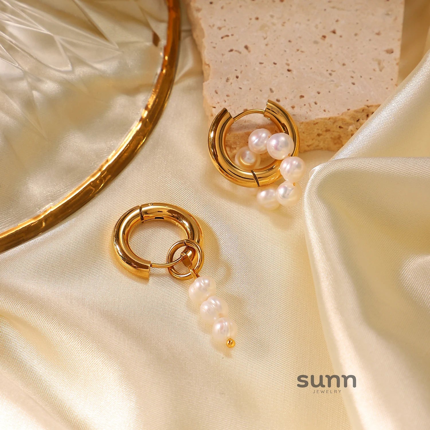 Amaryah Asymmetric Pearl Earrings