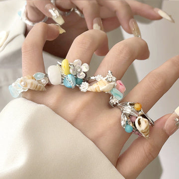 Amaryah Chinoiserie Stacking Ring [WK7DR39C]