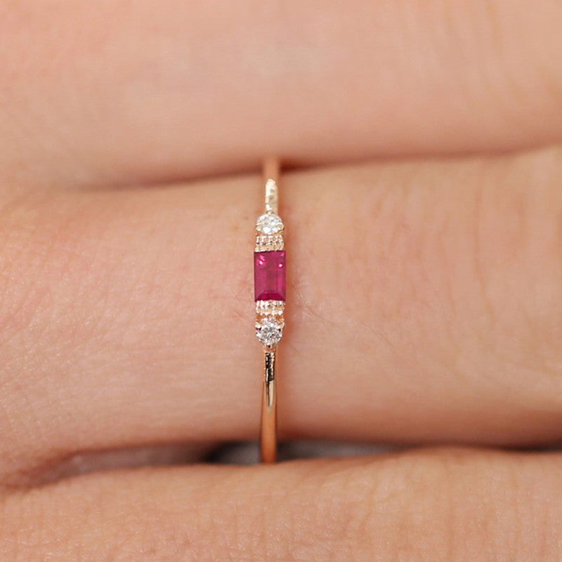 Amaryah Radiant Zircon Ring [6CYH40Y0]