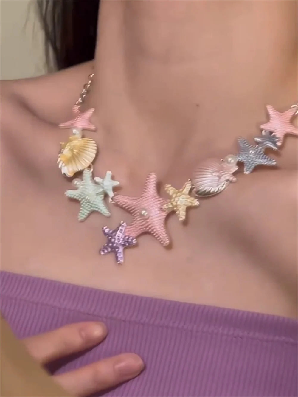 Amauri Colorful Starfish Necklace