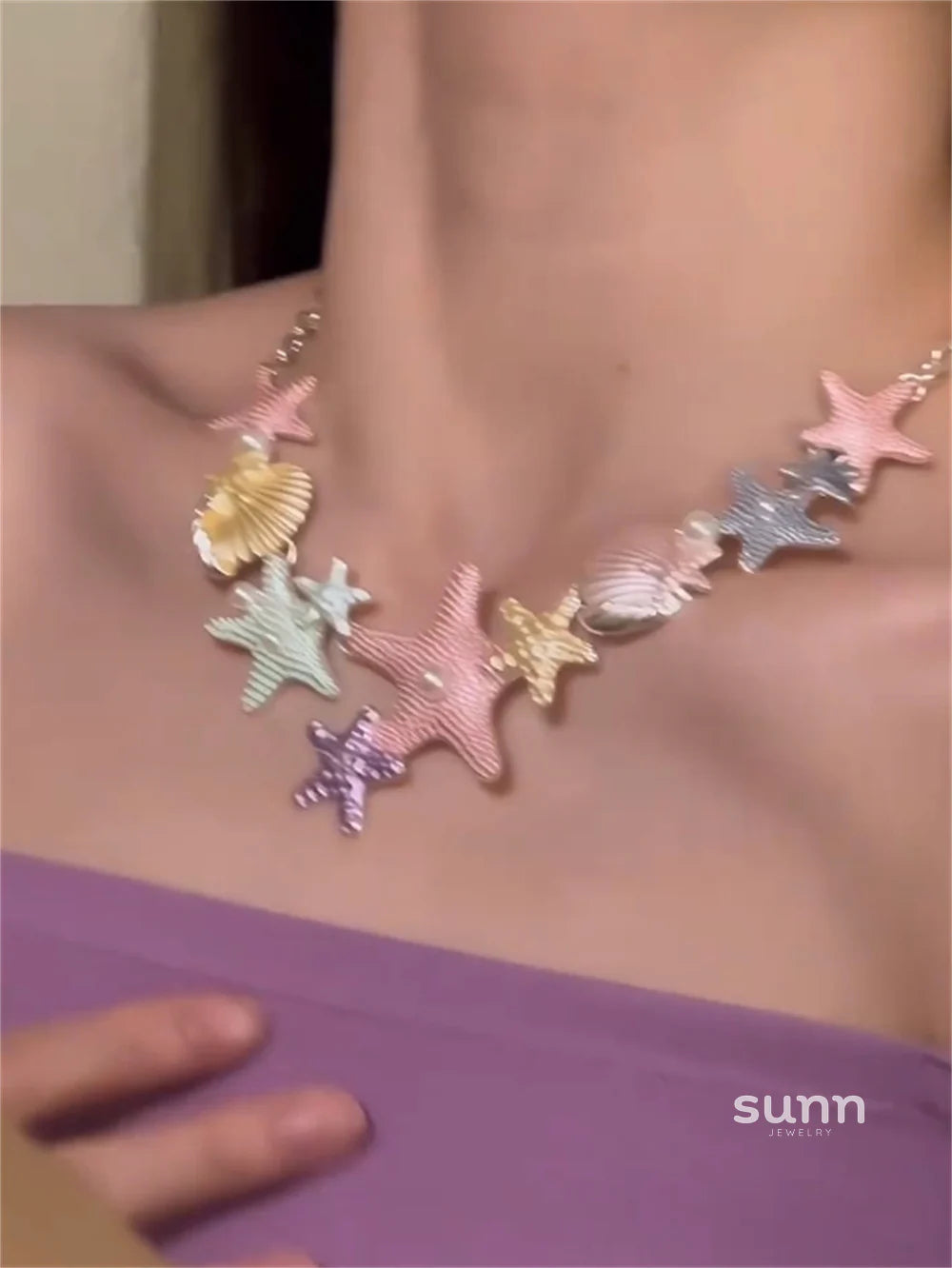 Amauri Colorful Starfish Necklace