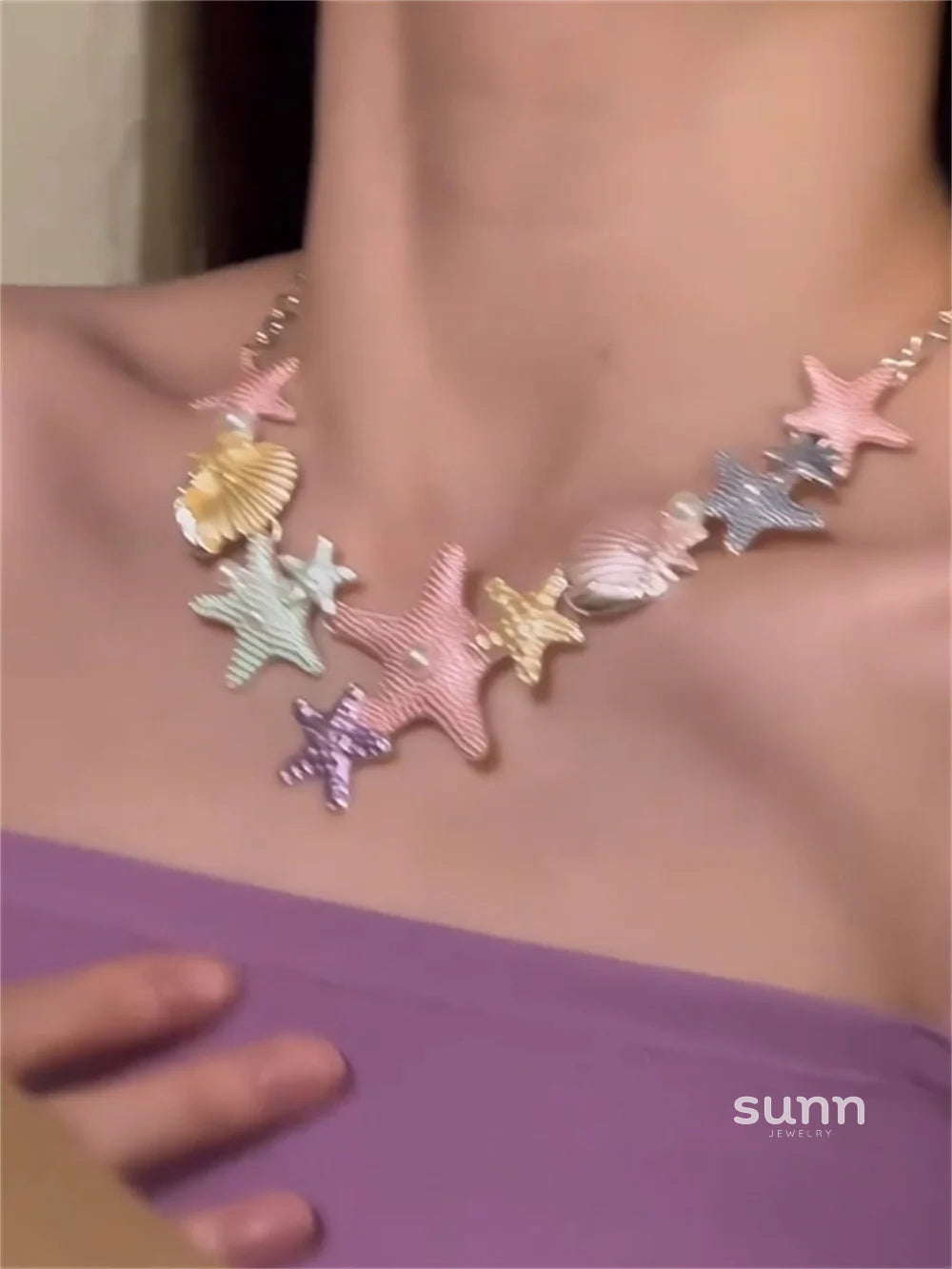 Amauri Colorful Starfish Necklace